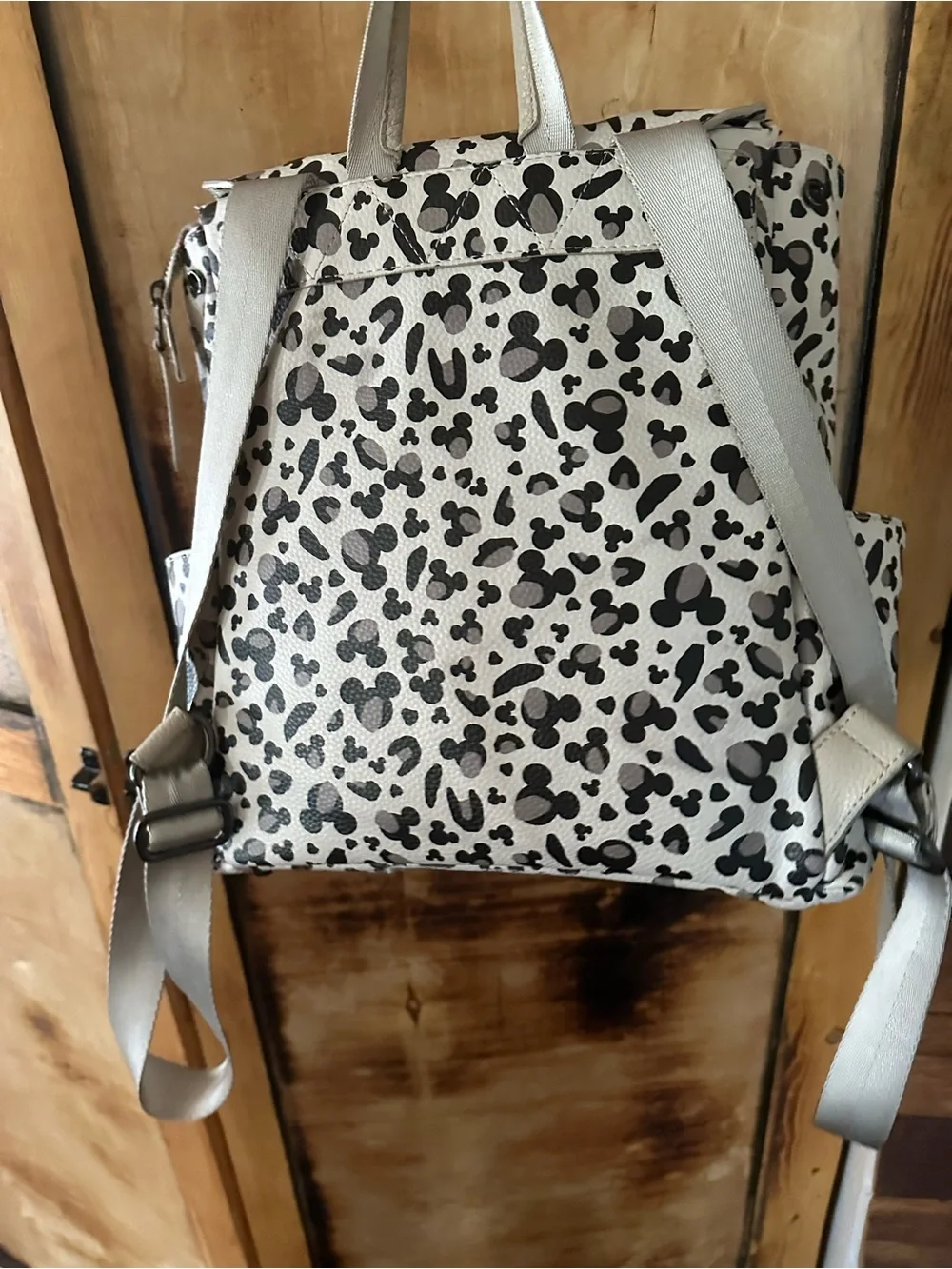 Freshly Picked White and Black Mickey Print Diaper Backpack